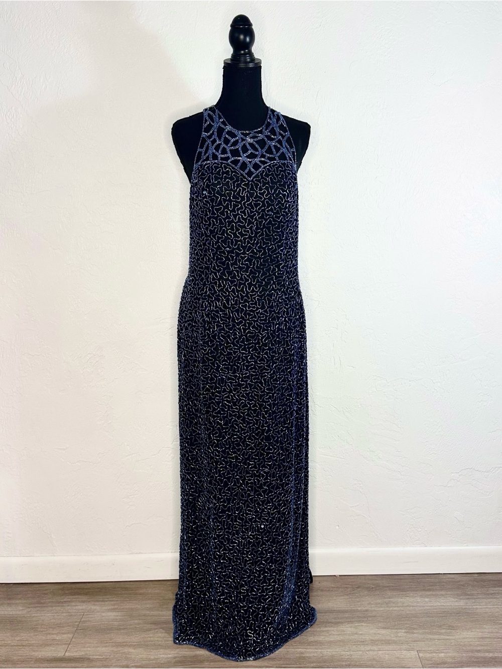 Vintage beaded Scala 90s formal dress